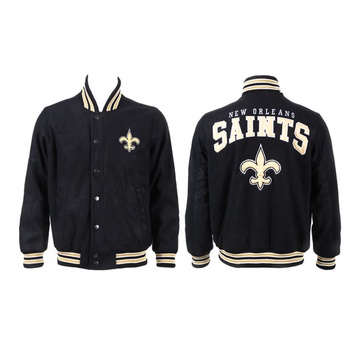 Men's New Orleans Saints Black Stitched Jacket